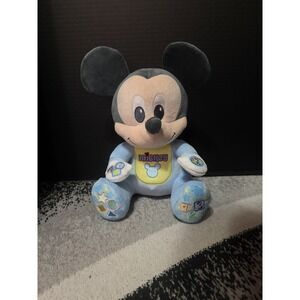 Disney Learn With Me Deluxe Mickey Mouse Plush Animal Shapes Numbers Musical 11"